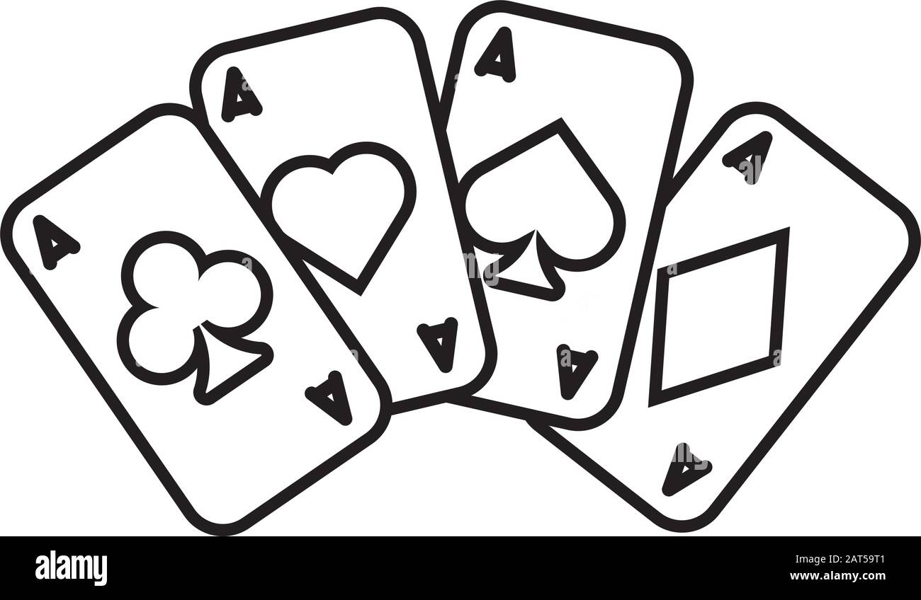 icono aislado de las tarjetas de póker del casino Imagen Vector de stock -  Alamy
