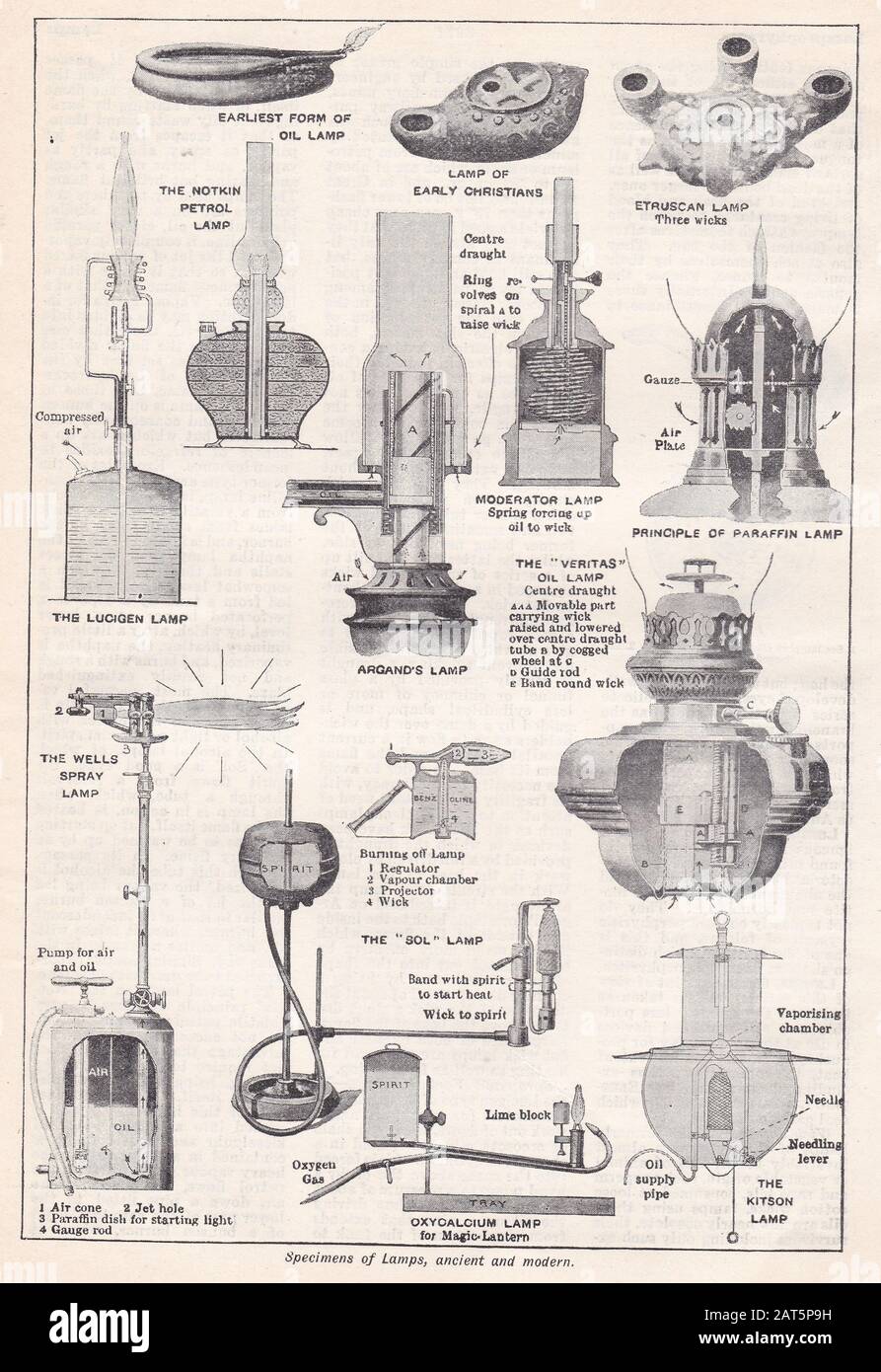 Ilustraciones vintage de Especímenes de lámparas antiguas y Modernas de los  años 30 Fotografía de stock - Alamy