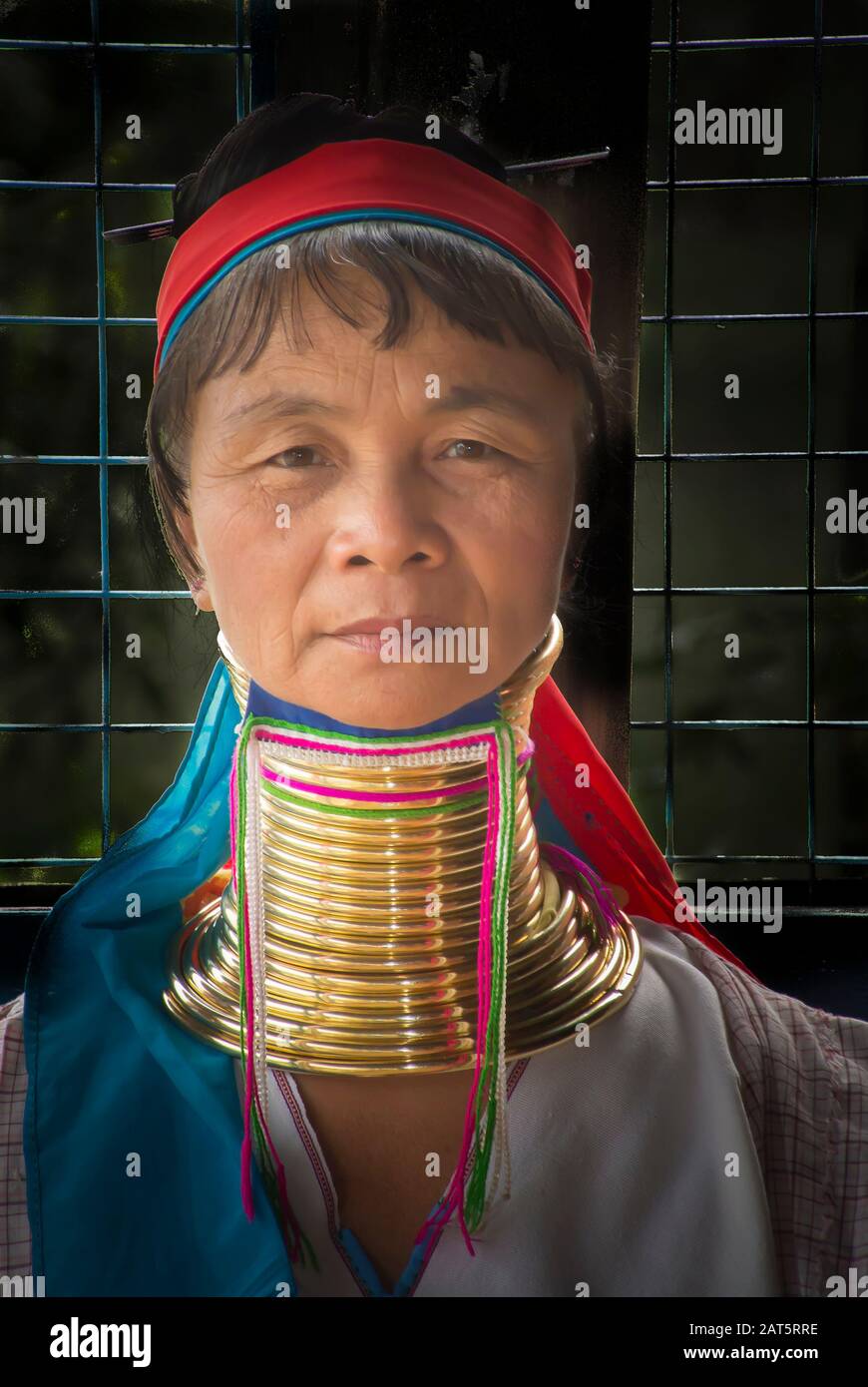 Mujer Kayan - Myanmar Foto de stock