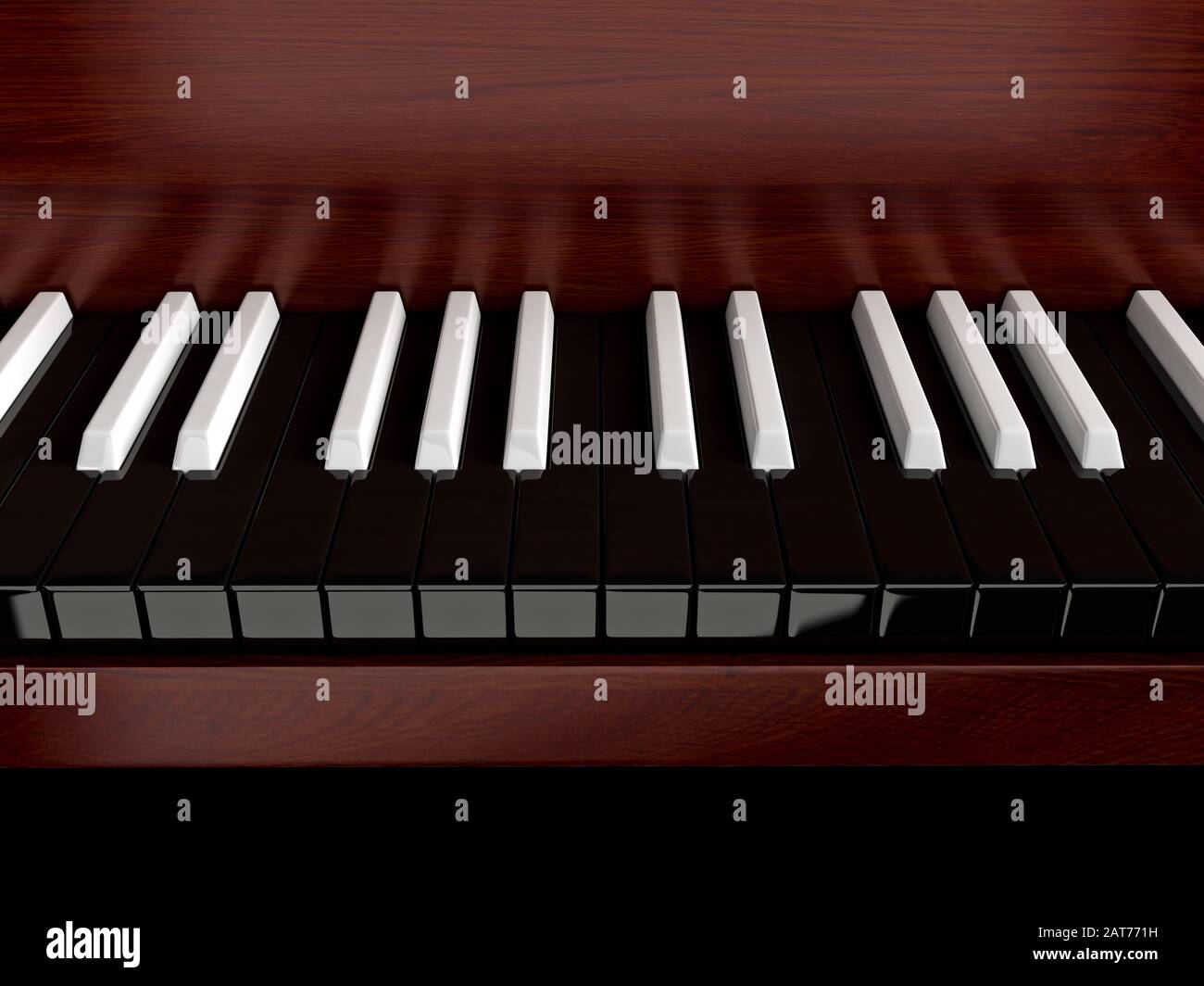 Piano negro con teclas invertidas Fotografía de stock - Alamy