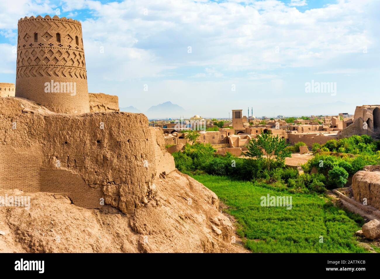 Narin Qal'eh, fortaleza de ladrillo de barro, Meybod, Provincia de Yazd, Irán Foto de stock