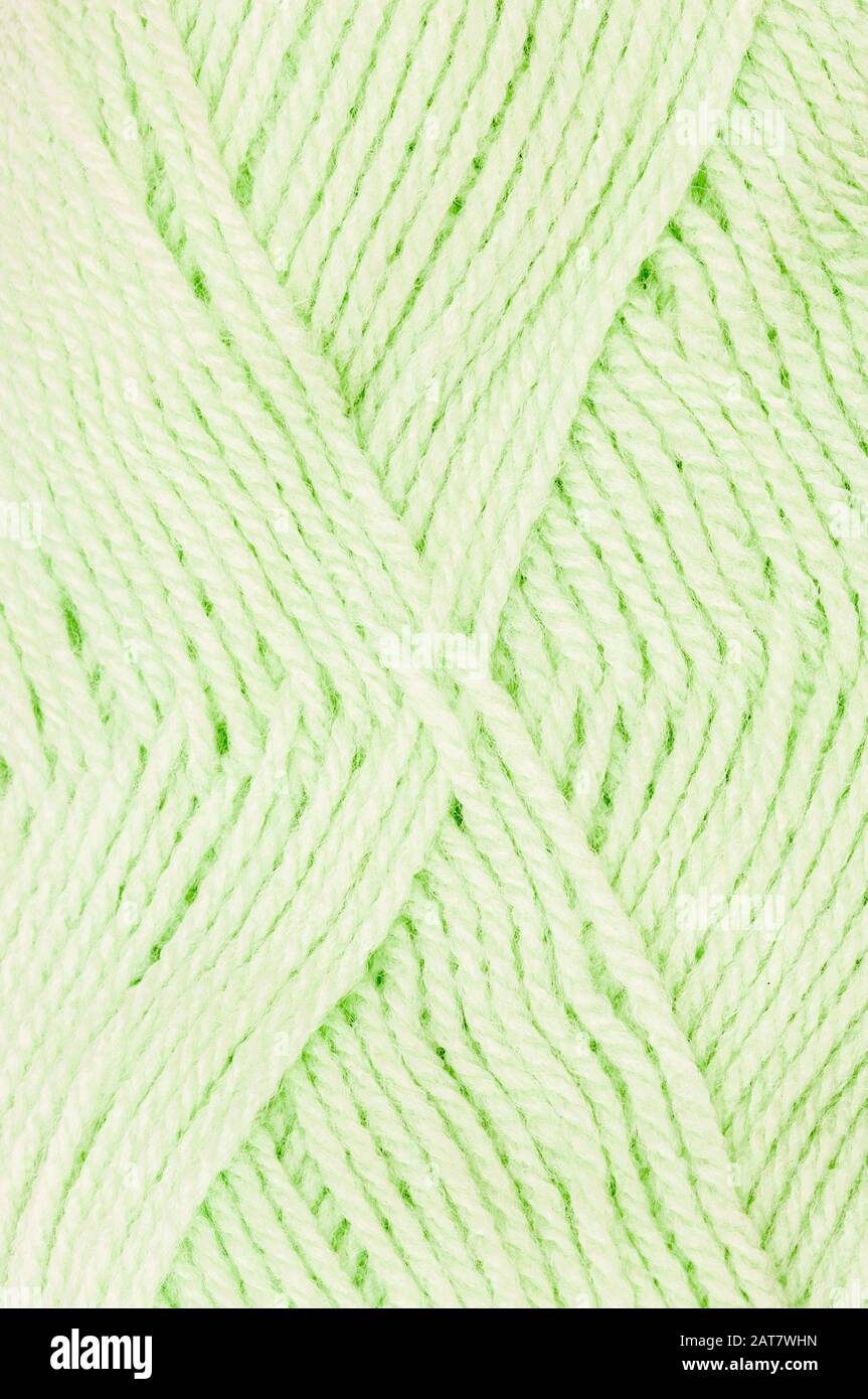 primer plano de la bola verde de lana Foto de stock
