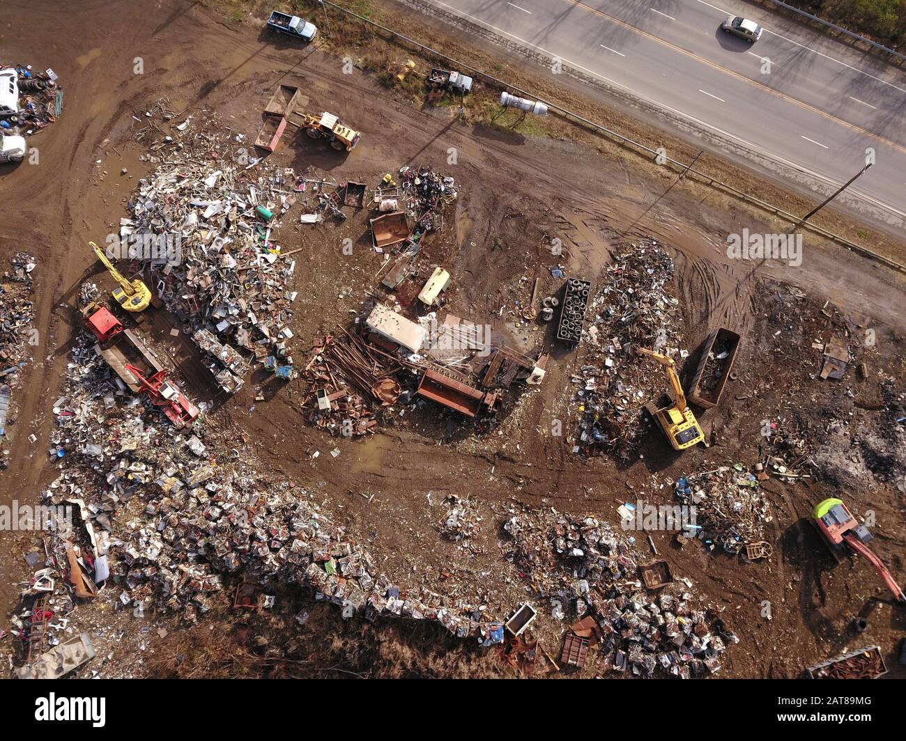 Drone aéreo Metal Scrapyard reciclar Cincinnati Ohio USA Foto de stock