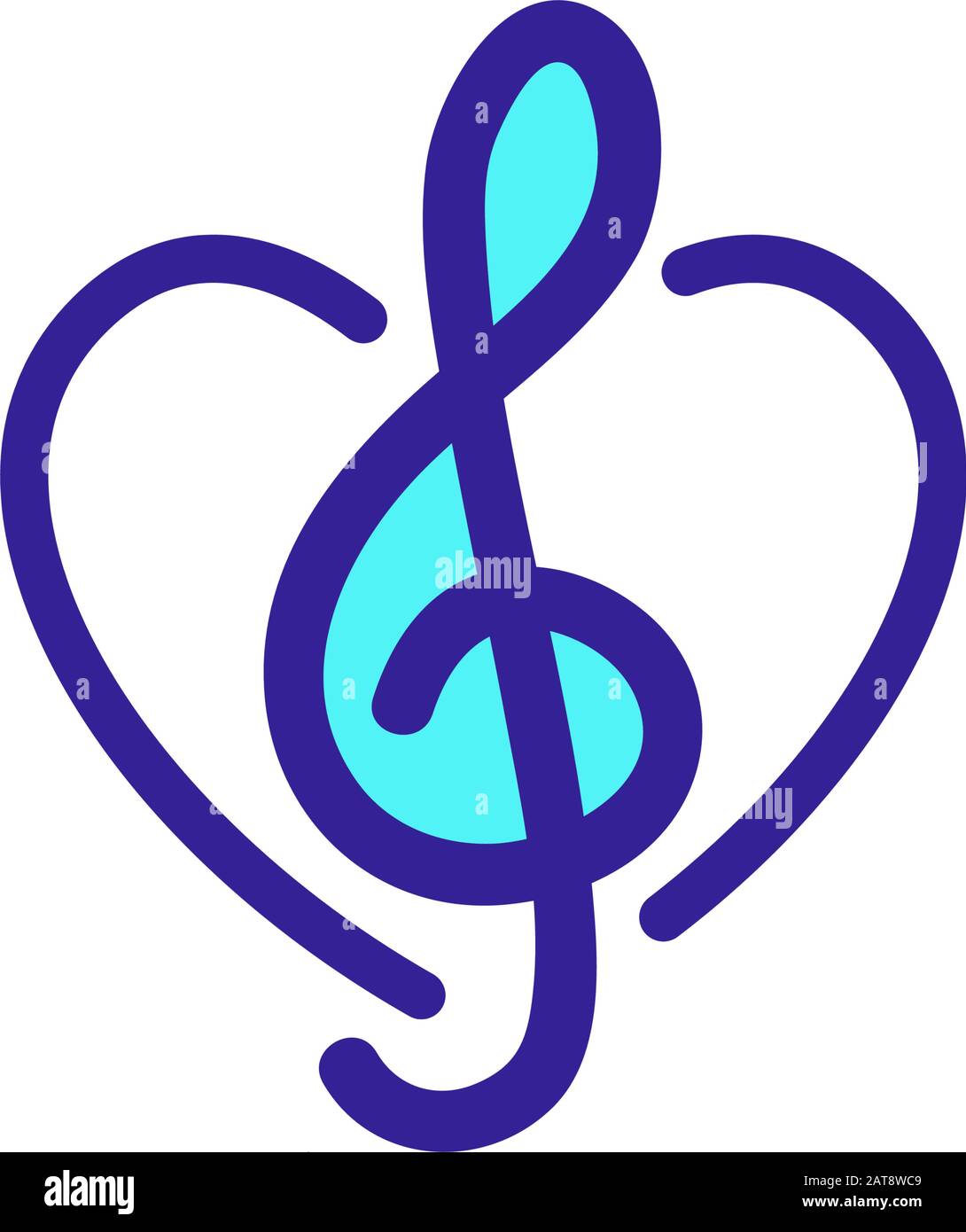 Icono clave musical vector. Símbolo de contorno aislados ilustración