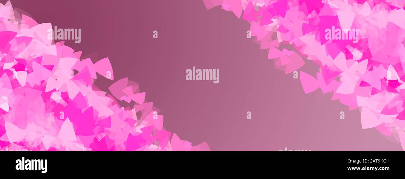 Fondo rosa abstracto con pétalos geométricos para banner o tarjeta Foto de stock