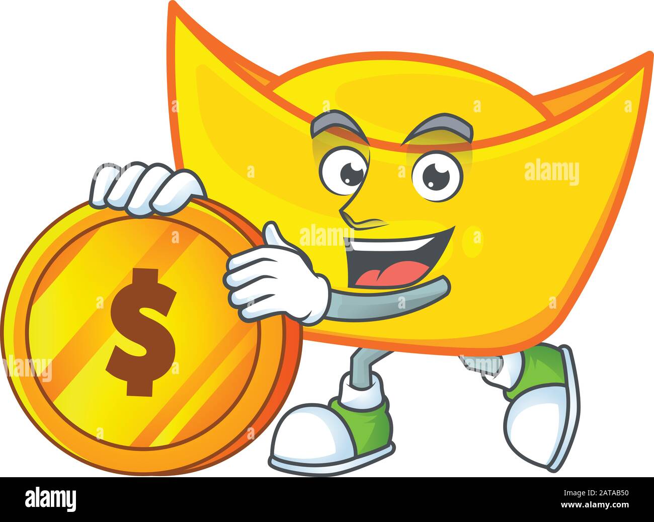 El estilo de diseño de dibujos animados chino rico en lingotes de oro con monedas de oro Imagen Vector de stock - Alamy El estilo de diseño de dibujos animados chino rico en lingotes de oro con monedas de oro Imagen Vector de stock - Alamy