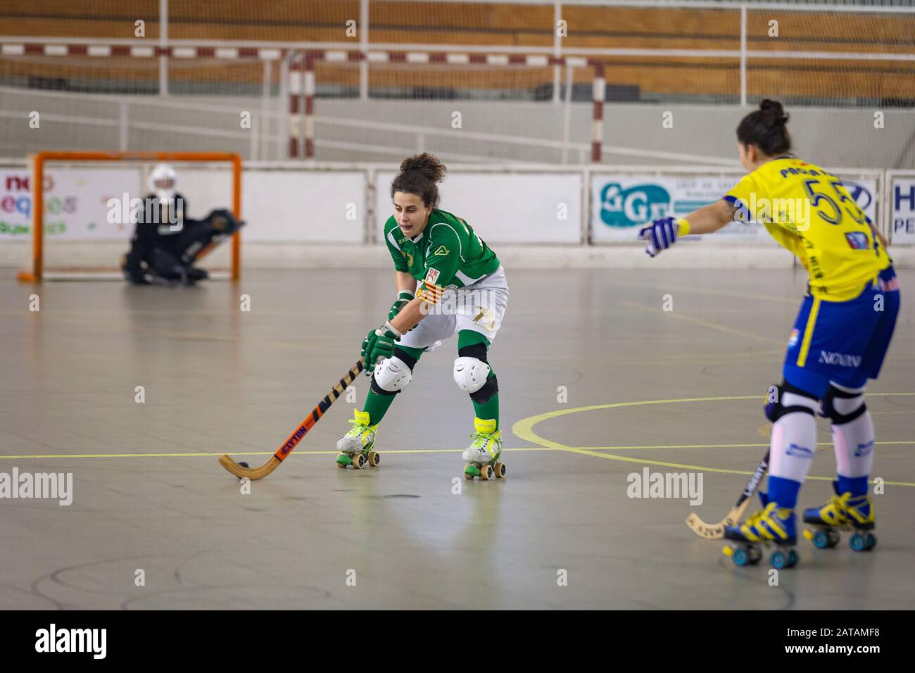 La jugadora de hockey Maria CORDOBA JUNCA en acción durante el partido.  Enfoque selectivo Fotografía de stock - Alamy