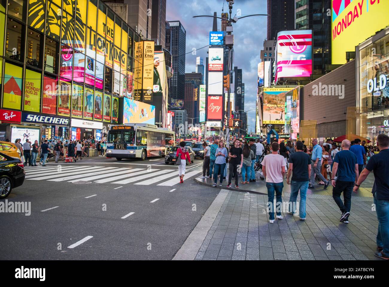 La Ciudad de Nueva York, Nueva York - Agosto 24, 2019: Times Square, NYC Foto de stock