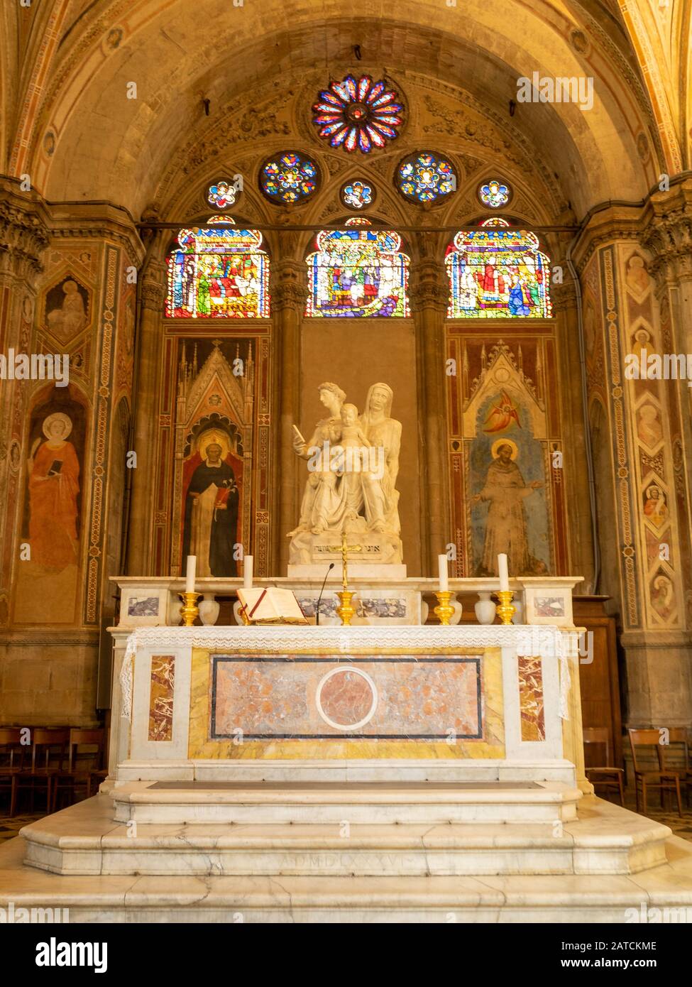 Altar de Santa Ana por Francesco da Sangallo, Orsanmichele, Florencia Foto de stock