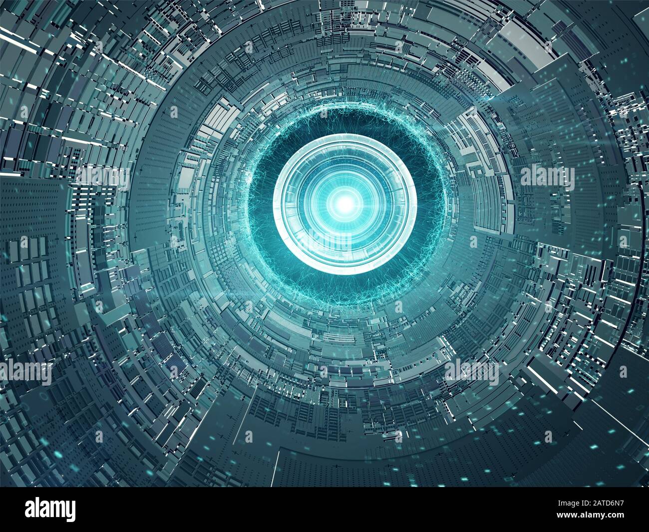Separación De Cápsulas De La Estación Espacial. Diseño De Concepto Futurista Foto de stock
