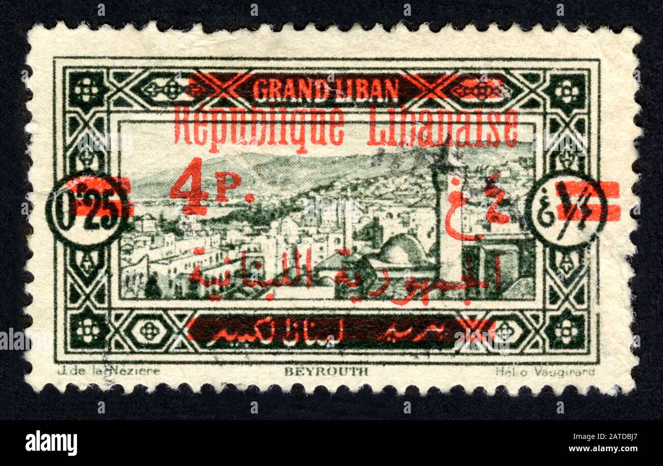 Estampado de sellos en Grand Liban,Libanaise Foto de stock