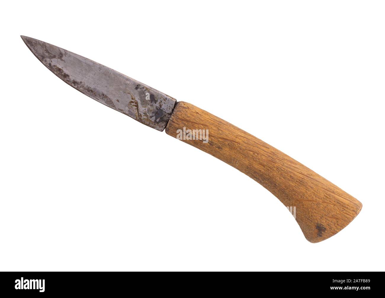 Cuchillo sucio hecho a mano aislado Fotografía de stock - Alamy
