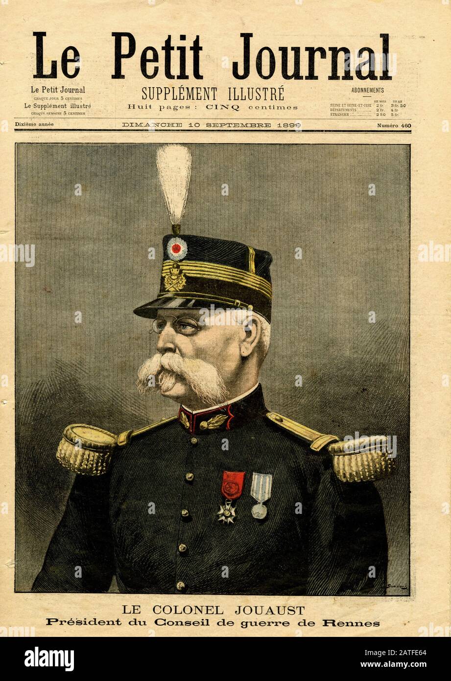 El caso Dreyfus 1894-1906 - Petit Journal 9/10/1899 - Periódico Ilustrado francés Foto de stock