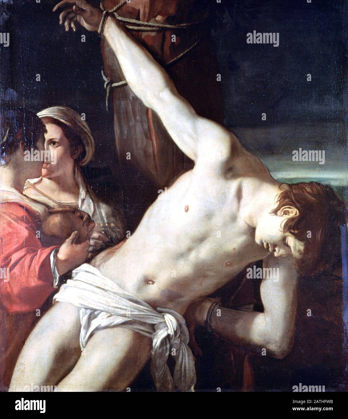 Giovanni Guercino Escuela Italiana San Sebastián', 1591-1666. San Sebastián fue un santo cristiano y mártir Pushkin Museo de Bellas Artes, Moscú. Foto de stock