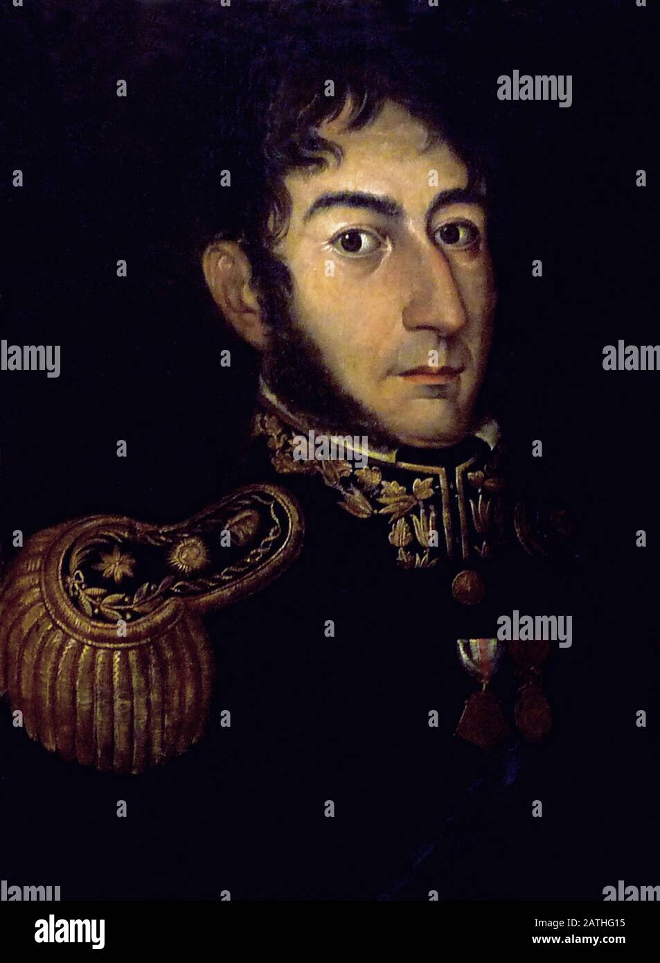 Retrato del General José de San Martín (1821) Foto de stock