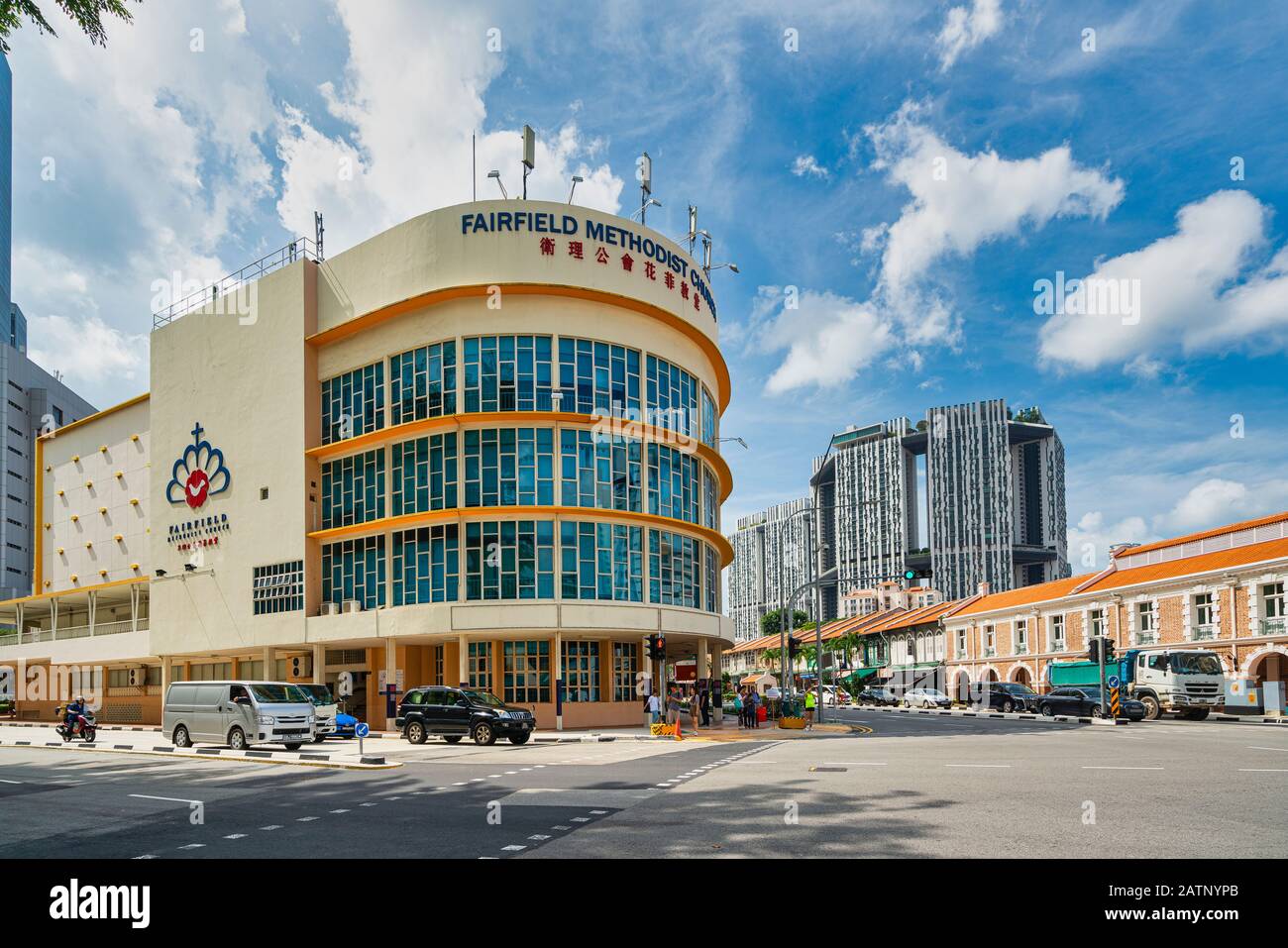 Singapur. Enero de 2020. Edificio de fachada de la Iglesia Metodista de Fairfield Foto de stock