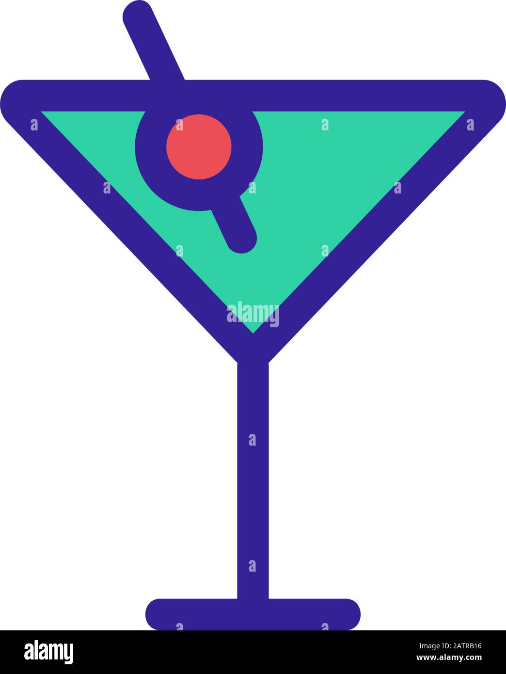 Una copa de martini vector icono. Símbolo de contorno aislados