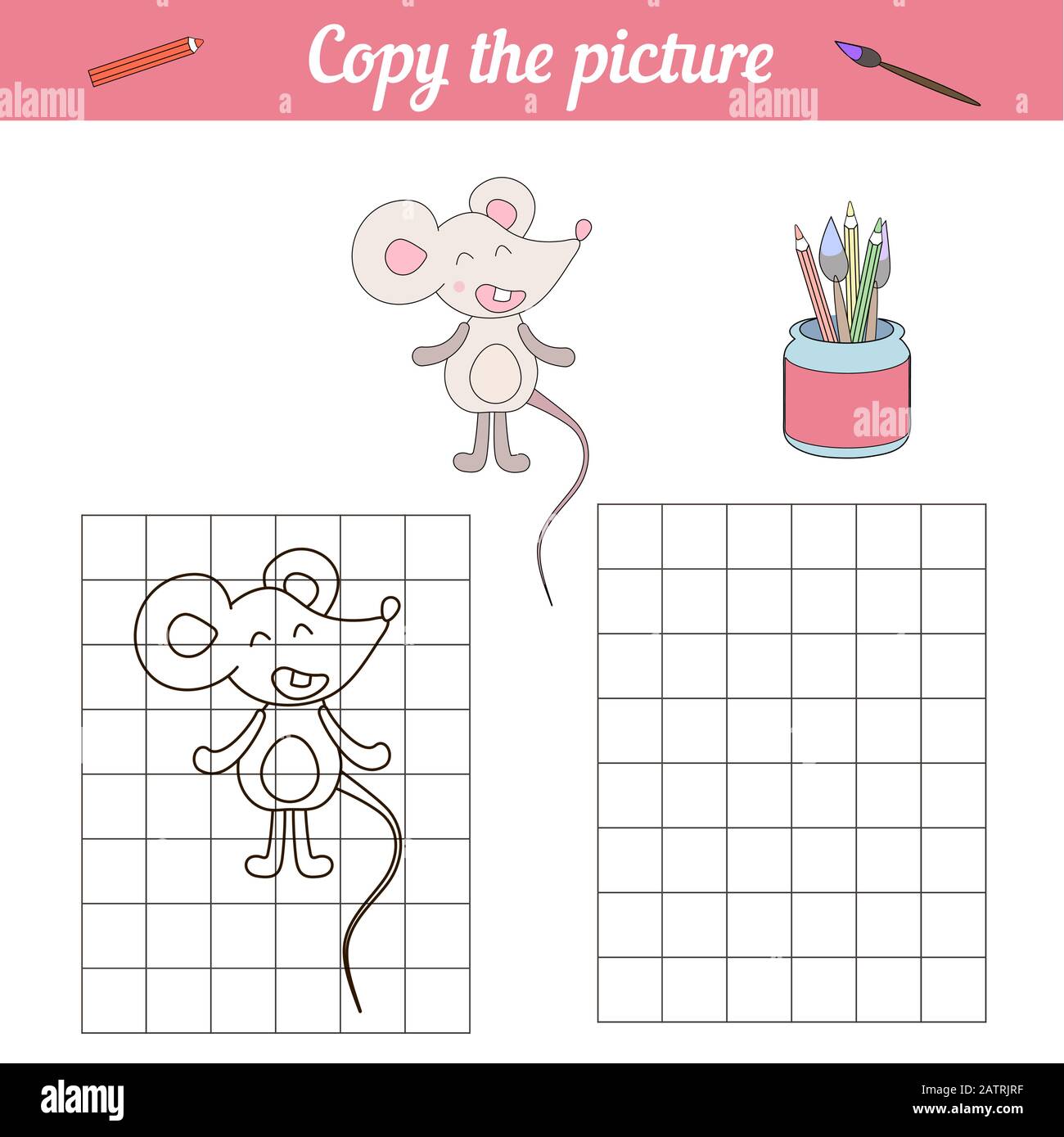 pic Imagenes De Hojas De Papel Para Colorear https www alamy es libro para colorear para ninos pequeno raton repita la imagen hoja de trabajo con un juego un dibujo sencillo con un ejemplo de color juego de papel para prescho image342268403 html