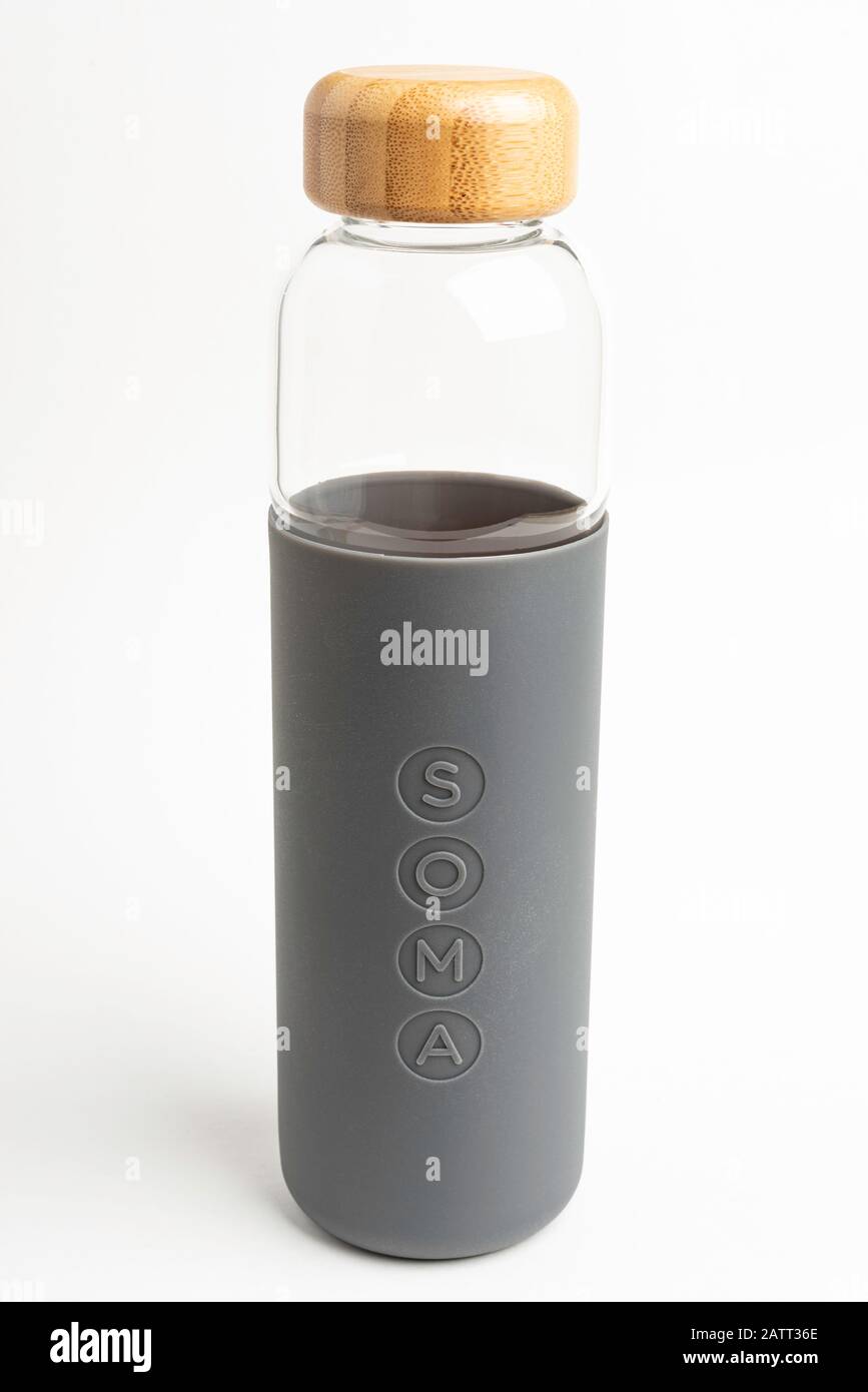 SOMA Botella de agua de cristal, gris : Deportes y Actividades  al Aire Libre