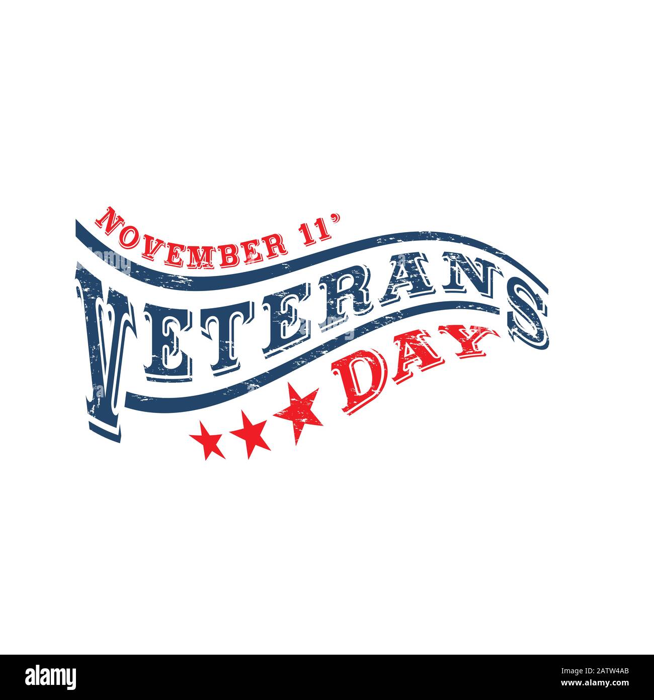 Plantilla de diseño de banner vectorial para el día de los Veteranos con bandera y texto realistas de américa: Gracias a los Veteranos. Ilustración del Vector