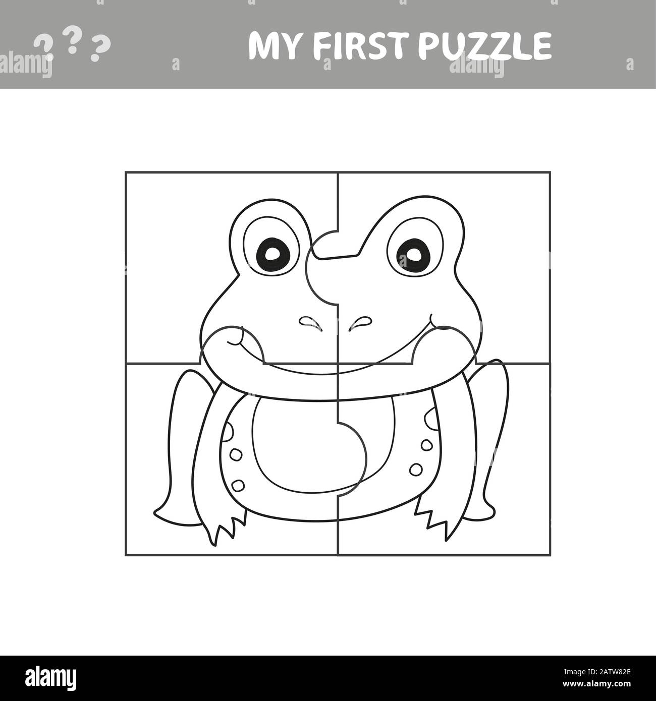 Posible Positivo Fácil de leer Juego de papel educativo para niños, Frog. Utilice piezas para crear la  imagen. Mi primer rompecabezas y libro para colorear Imagen Vector de stock  - Alamy