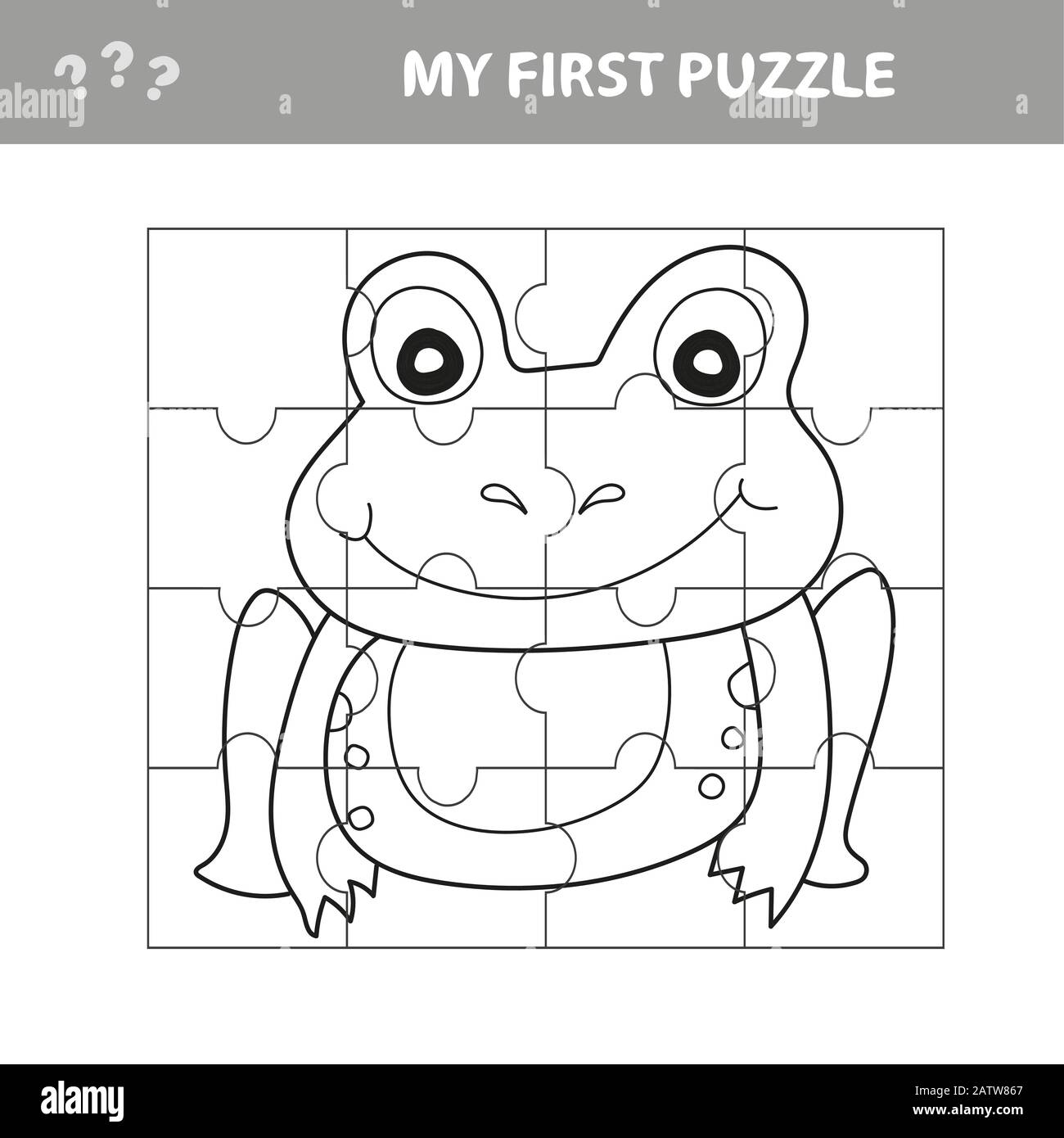 evolución Reparación posible Piquete Juego de papel educativo para niños, Frog. Utilice piezas para crear la  imagen. Mi primer rompecabezas y libro para colorear Imagen Vector de stock  - Alamy