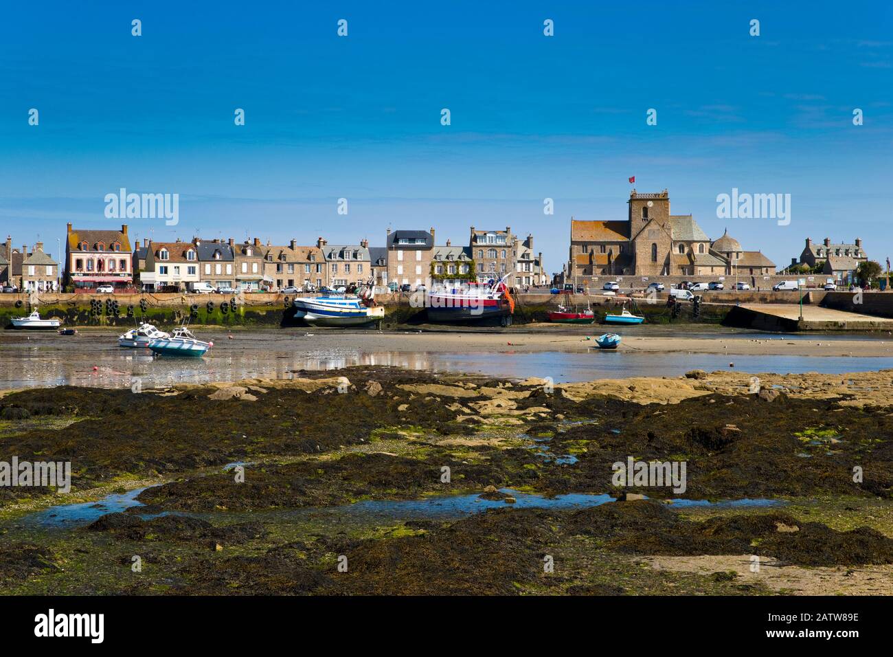 Barfleur Puerto, Cotentin, Normandía, Francia Foto de stock