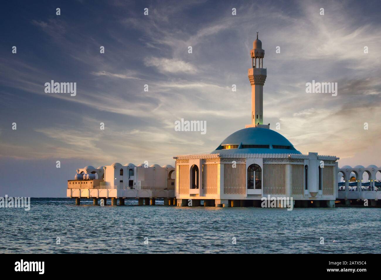 Masjid al-Rahma, la mezquita flotante de Jeddah en Arabia Saudita Foto de stock