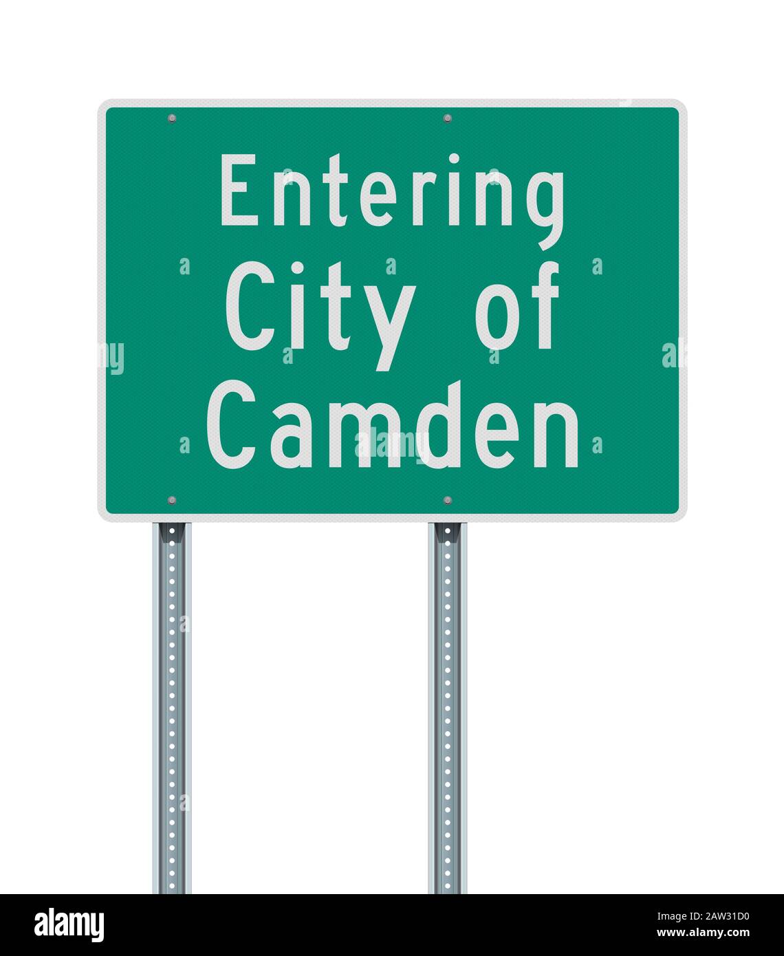Ilustración vectorial de la Entrada de la ciudad de Camden verde señal de carretera Ilustración del Vector