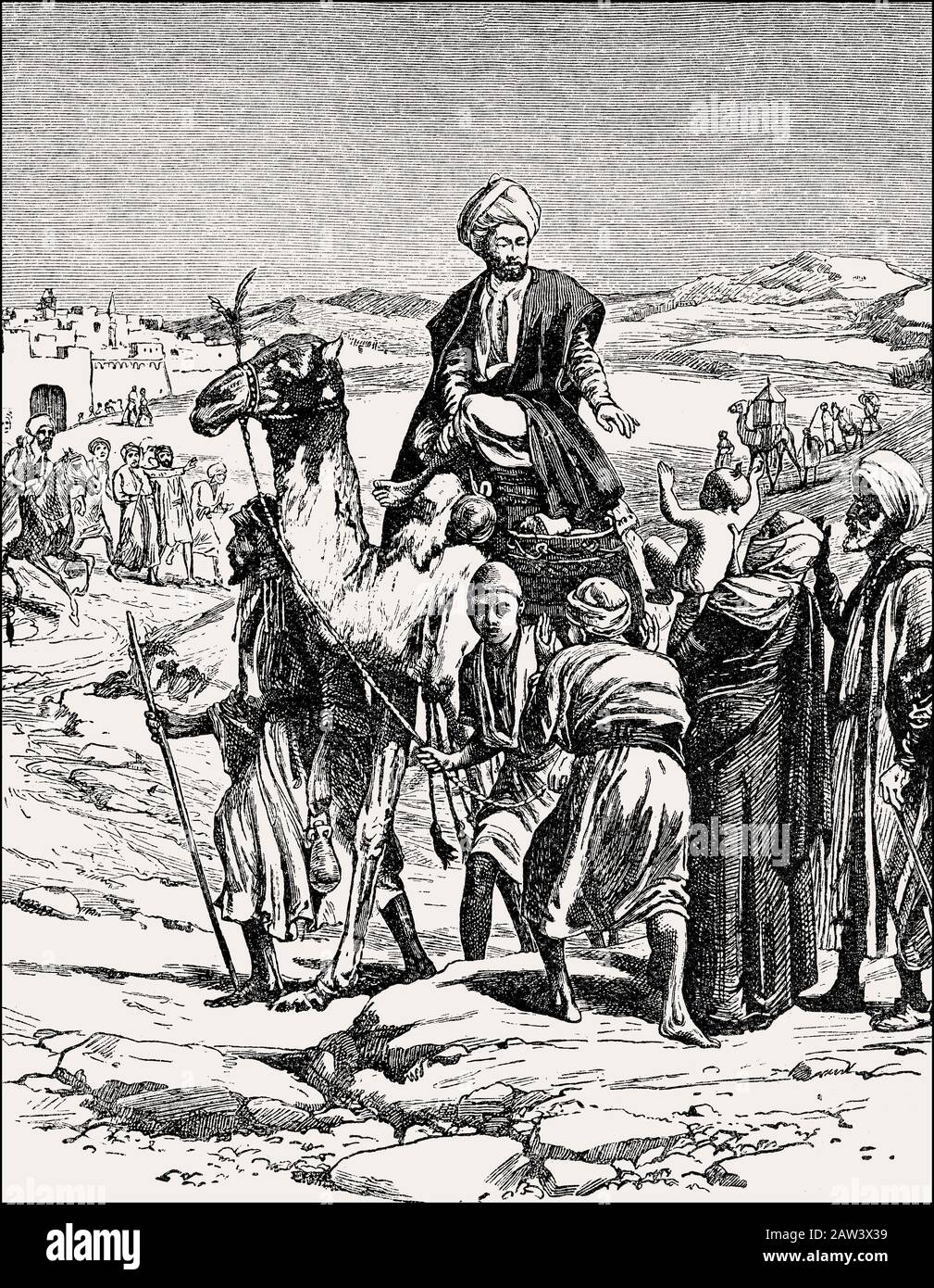 El profeta Mahoma en Medina, c. 570 - 632, fundador de la religión del Islam Foto de stock