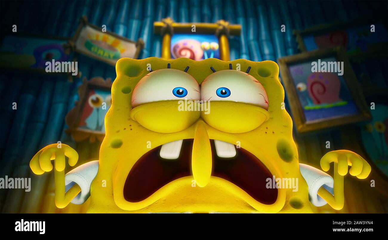 EE.UU. Una escena de ©Paramount Pictures film: The SpongeBob Movie: Sponge  on the Run (2020). Argumento: Después de que el querido caracol Pet de Bob  Esponja, Gary es un caracol-napped, él y