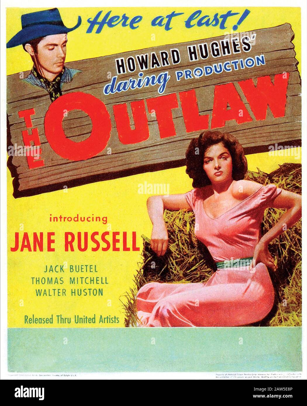 1942 1946 , Estados Unidos la actriz de cine JANE RUSSELL con Jack Buetel en EL OUTBACK ( Il
