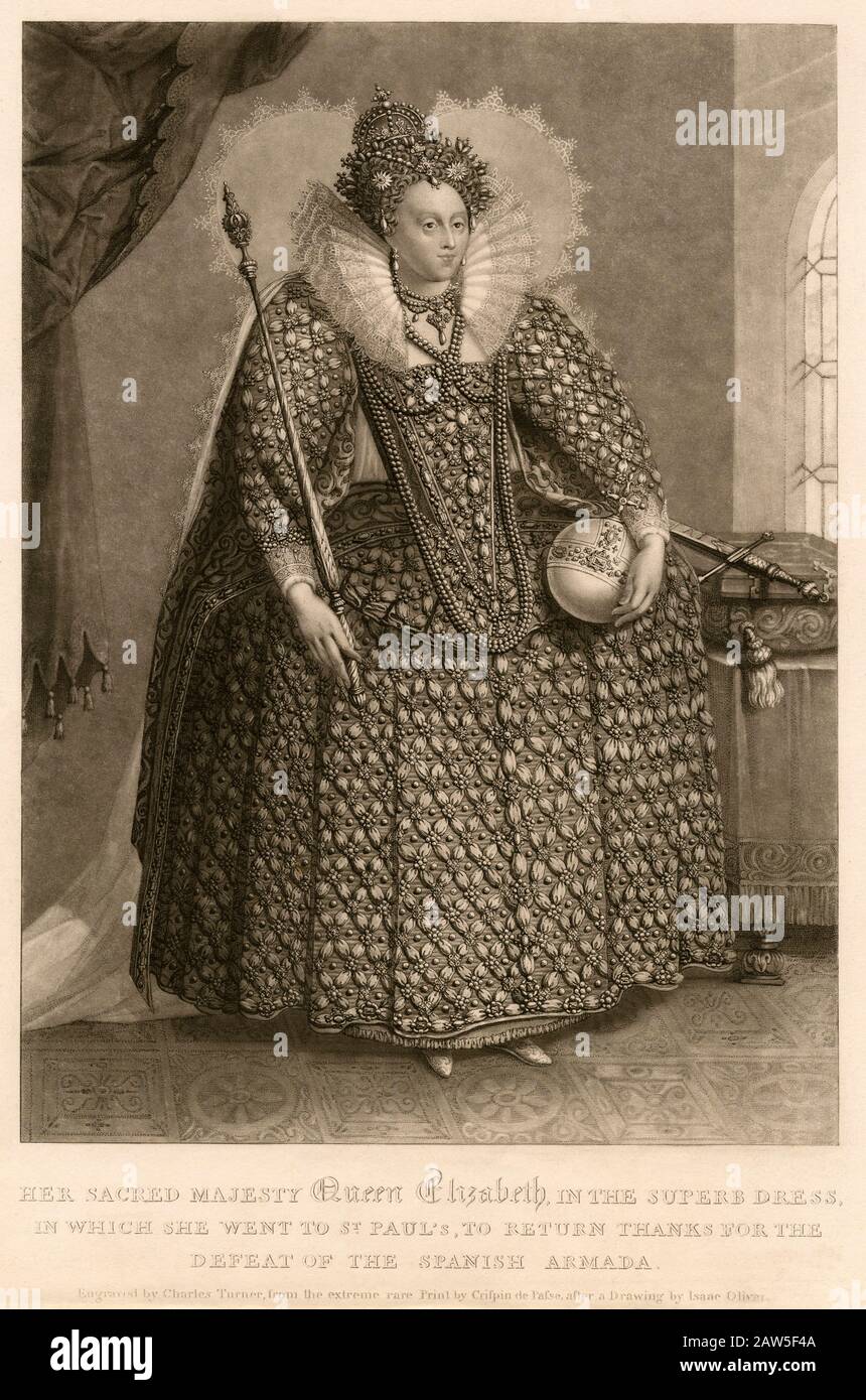1850 CA , GRAN BRETAÑA : la Reina ISABEL I ( 1533 - 1603 ) de Inglaterra de 1558 a 1603 , hija del rey Enrique VIII TUDOR y Anne Bolena , i Foto de stock