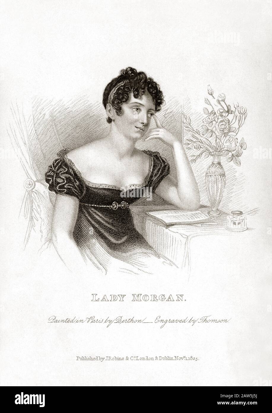 1825 , GRAN BRETAÑA : la escritora irlandesa SIDNEY MORGAN nacida Sidney Owenson ( 1783 – 1859 ), autora de libros ' la chica irlandesa salvaje ', ' o'Donnel Foto de stock