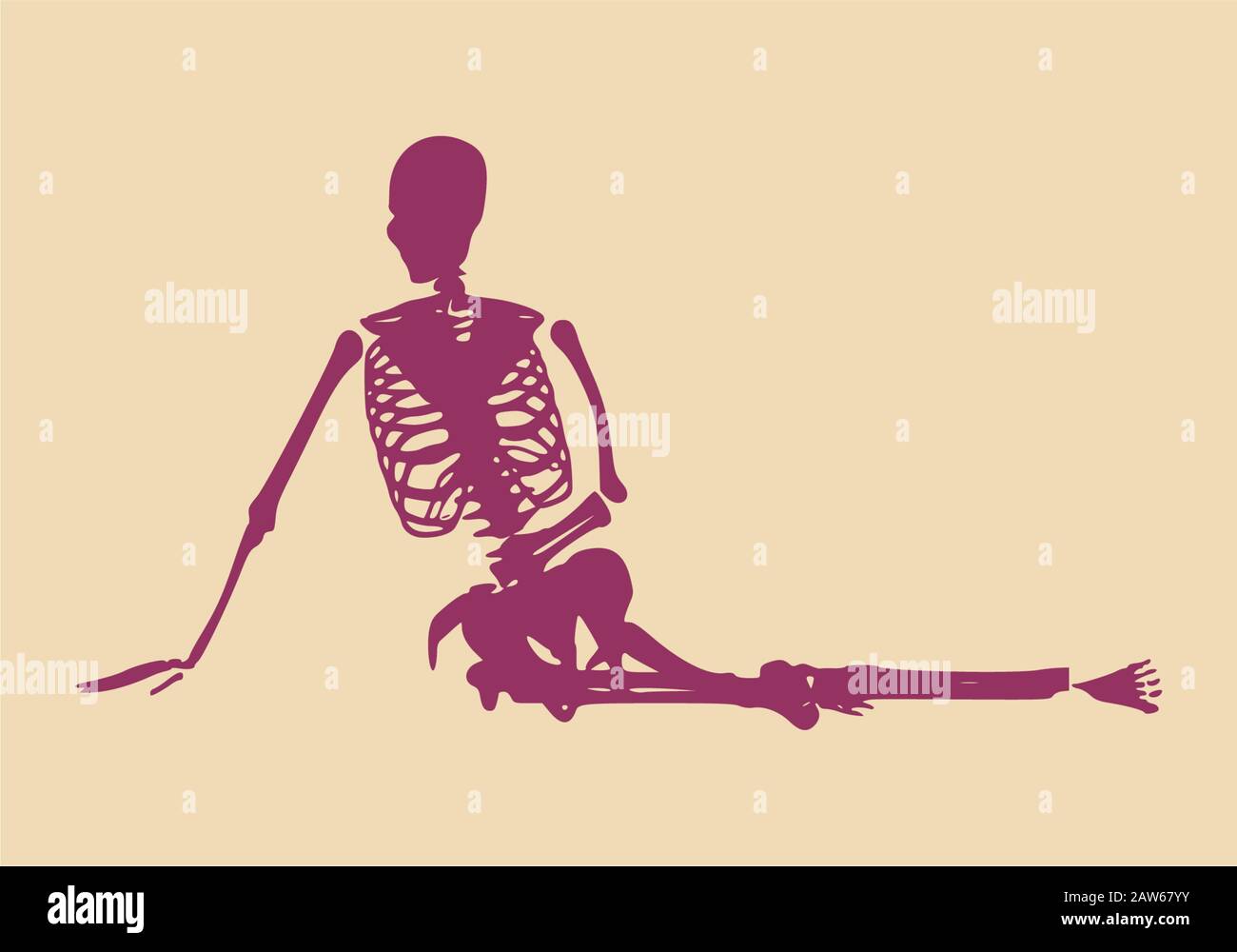 Halloween esqueleto humano Ilustración del Vector