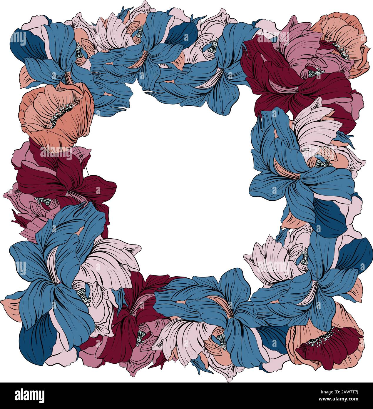Patrón floral, puede ser para mantón, decoración, tela.Vector ilustración. Ilustración del Vector