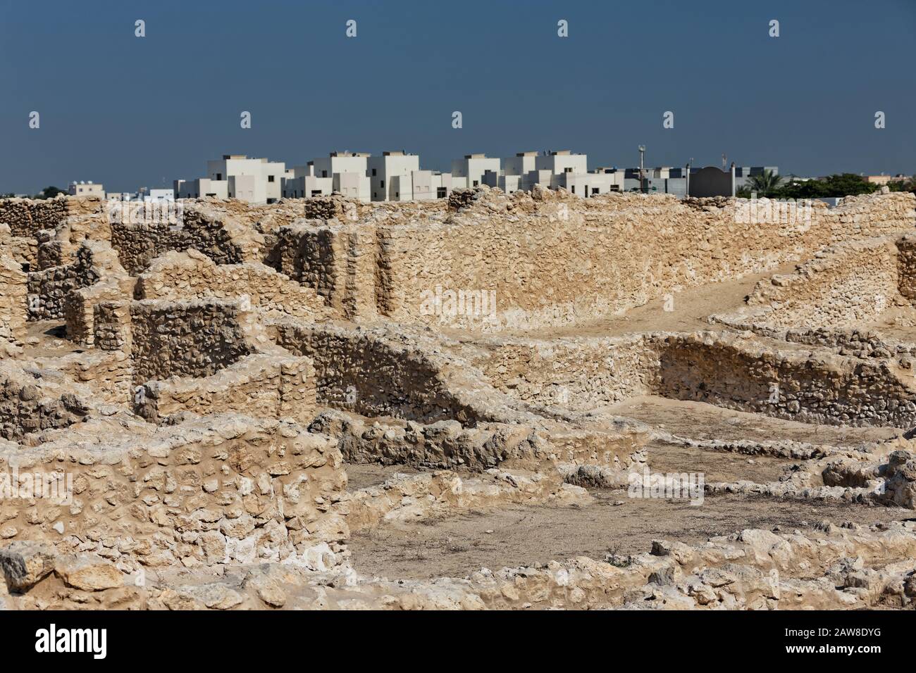 Asentamiento de la era Dilmun, situado en las afueras de Saar., Reino de Bahrein. Foto de stock