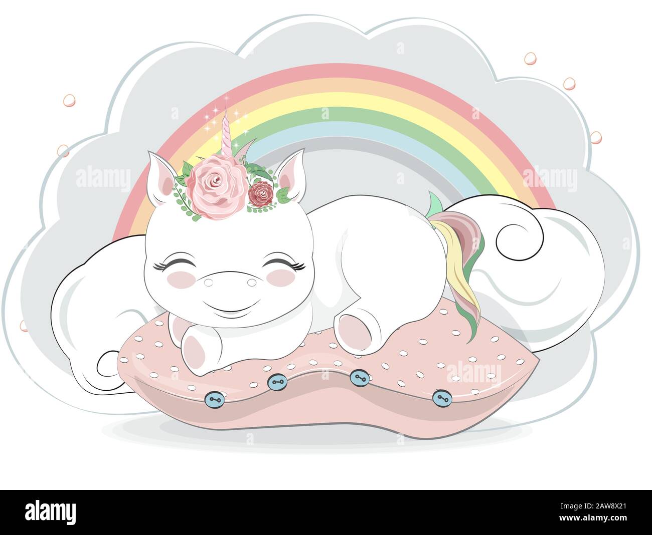 Almohada con estampado de dibujos animados para bebé, almohada