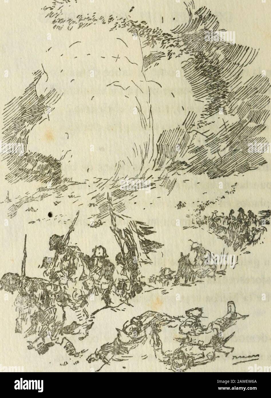 Ojetes de Marte (sonetos) . Rojeces DE MARTE 17 DESPUÉS DEL BOMBARDEO En la ruta revuelta como el cauce de un ríolos es deshecos se pudren a montones;la iglesia en esqueleto, ruinoso el caserío...Por doquiera debaron su huella los cañones. Caballos sin cabeza; muros llenos de balas,sin puertas ni ventanas, con la techumbre solo;aeroplanos en cada una de cuyas alaslos plomos imeron su mortífero alvéolo. Un gato por el lírico silencio de la aldea—fosforescencia irónica—tranquilo se paseay entre la hierba roja por la sangre un caliente —democrática mezcla de bruto y combatiente-unos Foto de stock