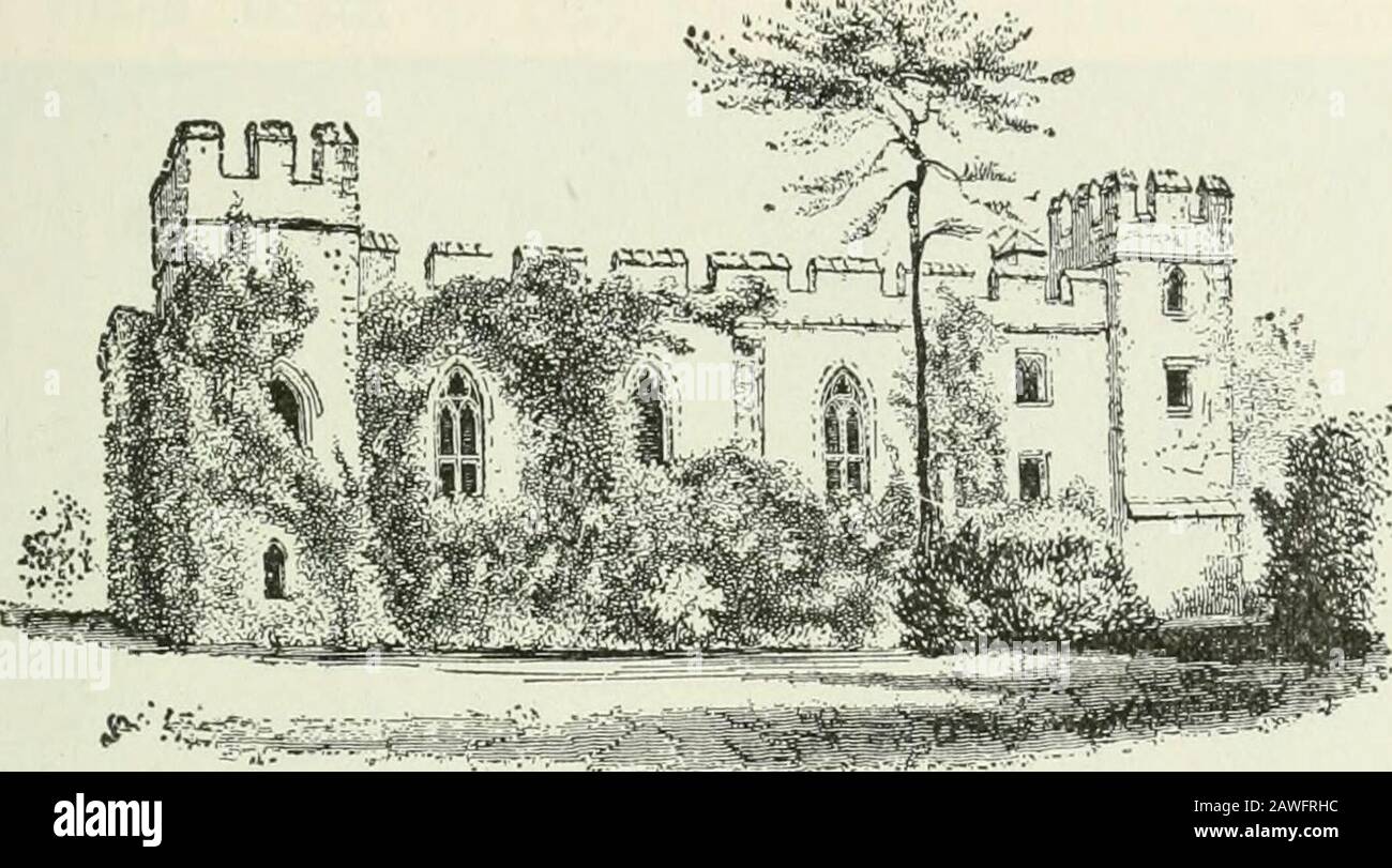 Ontario High School History of England . eran muy costosos de construir y mantener. Eran en efecto fortalezas, con guarnición aconsiderable, y la mayoría de ellas pasaron a las manos del rey, o a las de unos pocos nobles que tenían hiscencias. Las guerras de las Rosas, que tendieron a reavivar el poder de los nobles, llevaron a algunos de ellos a fortificar teirresidencias. La artillería, sin embargo, estaba haciendo el castillo de poco uso en la guerra, y, al cierre de la Edad Media, los nobles tericher vivían en suntuosos palacios, construidos sin pensar en la defensa militar. La casa solariega.—el escuadre del pueblo, o señor del m Foto de stock