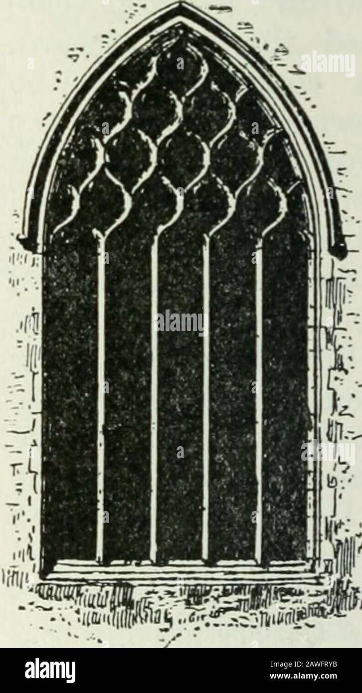 Ontario High School Historia De Inglaterra . Coro, Ely.—estilo Decorado, CERCA de 1325 Note el trazado complejo en las ventanas. Ventana Dkcorated. Lectura, alrededor de 1306 líneas se cruzan en ángulos rectos siempre que sea posible; las cabezas de los arcos son casi cuadradas. Piedra abovedada 177 Foto de stock
