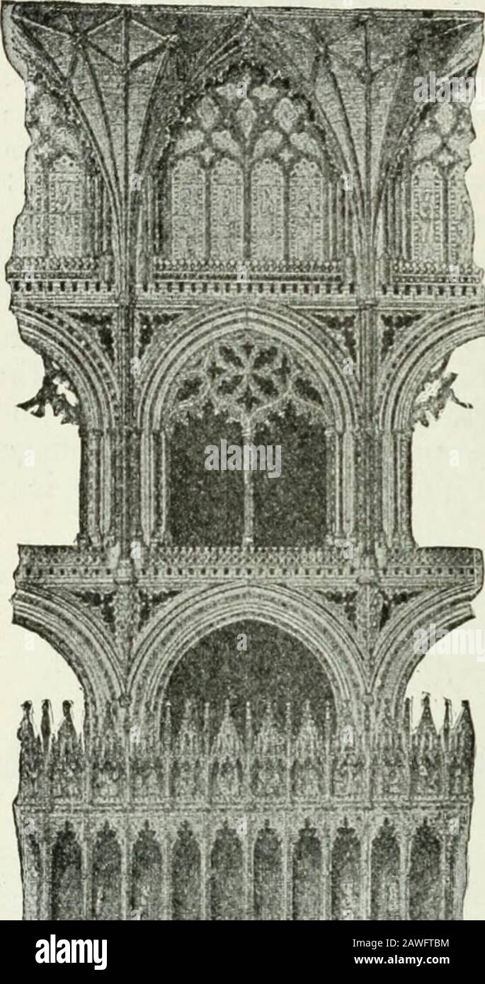 Ontario High School Historia De Inglaterra . 176 HISTORIA DE INGLATERRA el gótico Perpendicular.—la moda, sin embargo, cambia la inarquitectura, como en todo lo demás. Para el tiempo de Richard II, el stylehad Perpendicular suplantó theDecorated, y thisstyle duró hasta el tiempo de Enrique VII El styleis peculiar a Engandand está en contraste agudo con el Gothic.A anterior complejidad hermosa oflines en el tracery de las ventanas-aberturas ya no se busca. Grandes ventanas, plannedto admitir inundaciones de luz,. Foto de stock