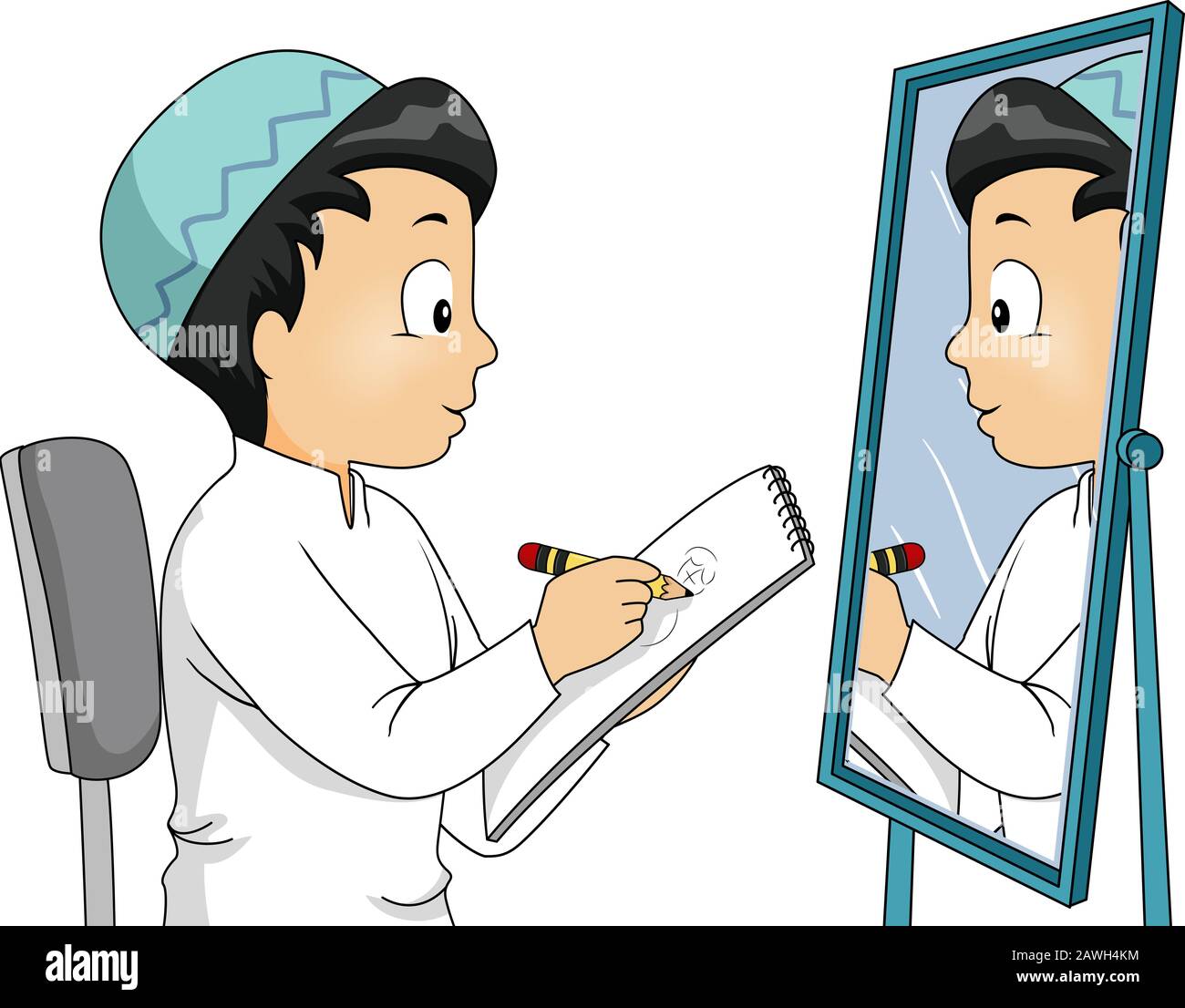 Niño mirando en el espejo animados fotografías e imágenes de alta  resolución - Alamy