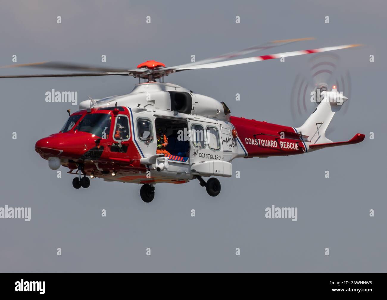 Helicóptero MCA HM Coastguard SAR Foto de stock
