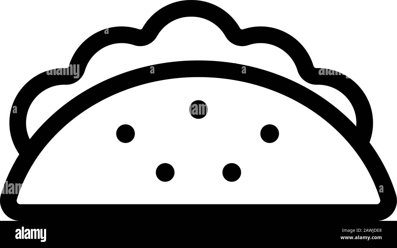 Vector de iconos Taco. Ilustración de símbolo de contorno aislado Ilustración del Vector