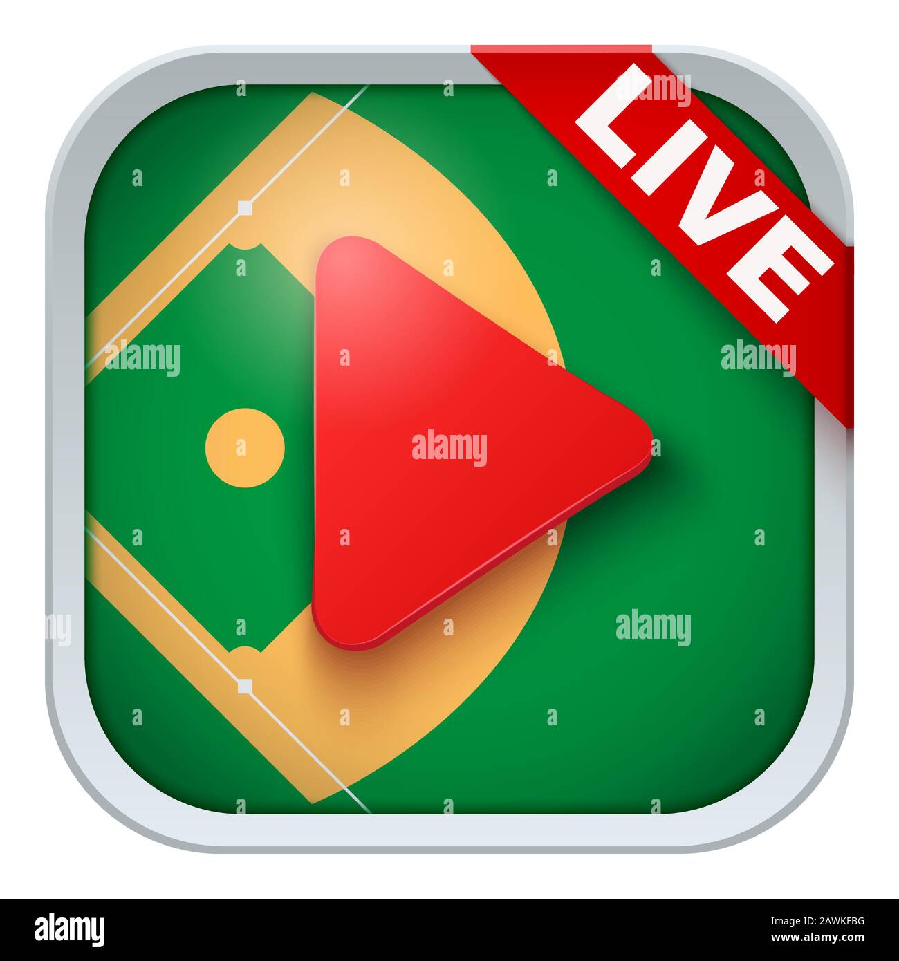 El icono de la aplicación para las retransmisiones deportivas en directo o  juegos Imagen Vector de stock - Alamy