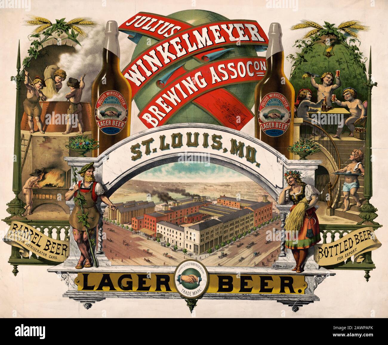 Julius Winkelmeyer Brewing Association, St. Louis, Missouri, Cerveza Lager Foto de stock