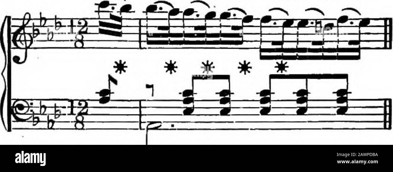 Armonía, su teoría y práctica . 140 Armonía. [Cap X. indica una  anticipación En nuestro siguiente ejemplo, Weber. Sonata en Ab. Ej. 249..  no sólo se anticipan notas de armonía sino notas