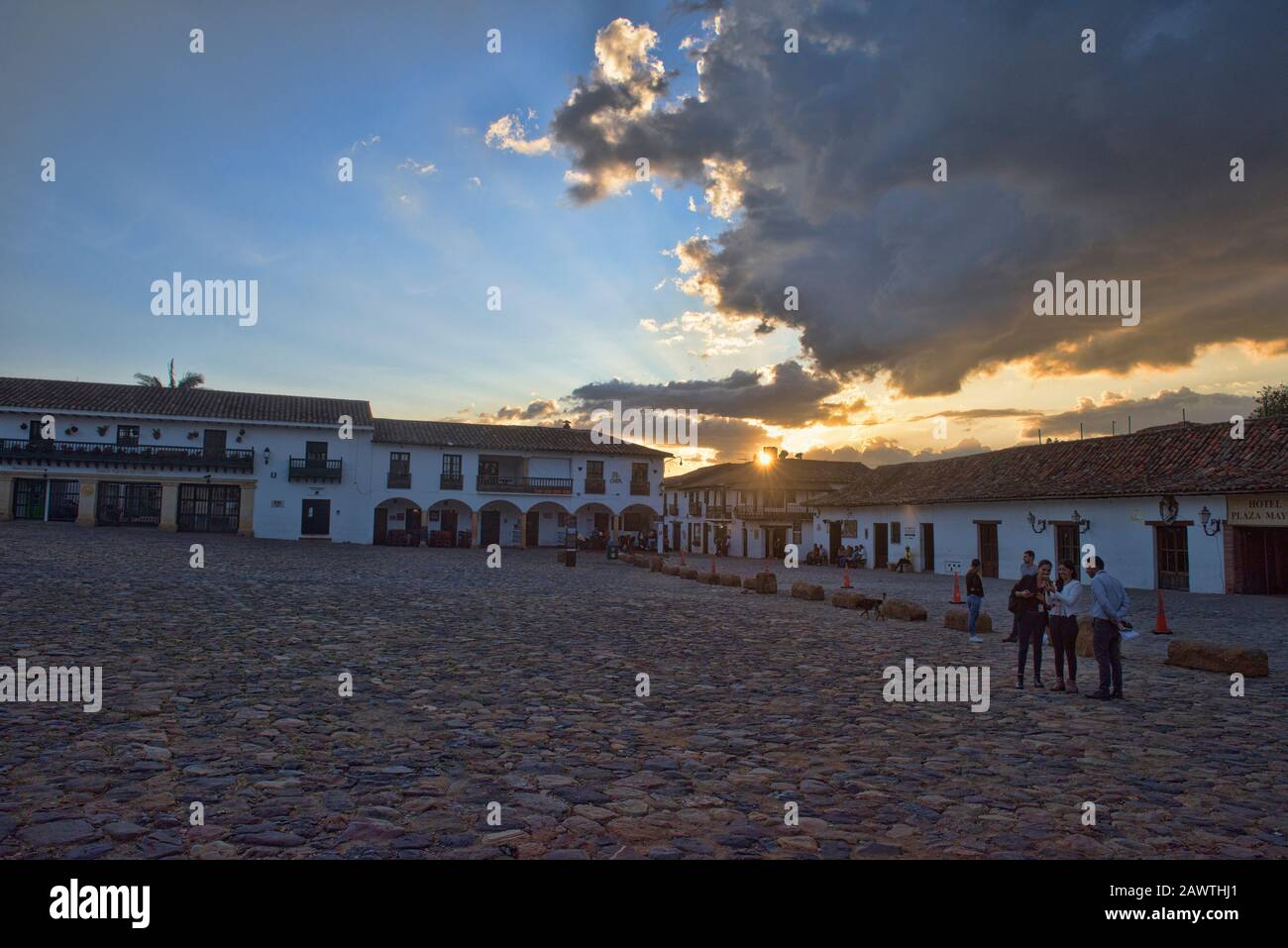 Puesta de sol en Villa de Leyva, Boyacá, Colombia Foto de stock