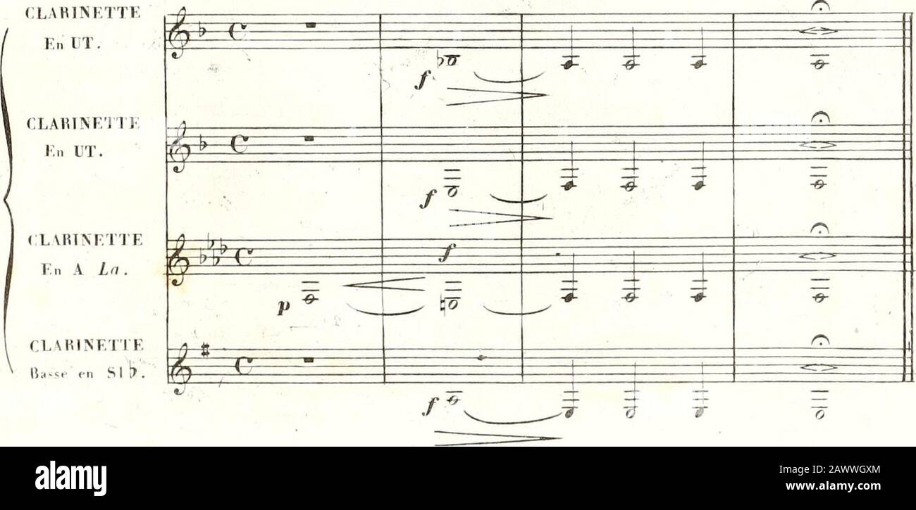 Grand traité d'instrumentation modernes ..: Oeuvre 10me .. ,ni Gluck,ni aucun des grands niailres de celte époipu ne tirèrent parti des notes graves de linstrument. Je nen de i-ne pas la rai.son. Mozart parait cire le premier cpii les ait utilisées,pour des accompagnements dun caractère somber tels (pie celui duirio des mas<|iic,,dans Don /?<«».CVtait à Wcber «pril liail rtscrM de coudévrir tce out «le soul d seismes à d smes d smes à l i d smes d smes d smes à i d smes des smes des sarges à l i d smes d smes d smes. Il vaut mieux en pareil cas,les écrire à t parts «pie de niet Foto de stock